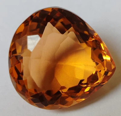 AAA+ Large Peach Topaz 80.85 Ct. Pear Cut Faceted Loose Gemstone @Pendant Gifts - Image 1 of 4