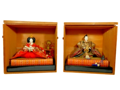 Antique Japanese Figurines in Original Costumes and Box Circa 1880  - Image 1 of 4