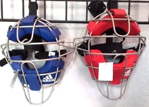 adidas PS Pro Issue Baseball Catchers / Umpire Face Mask - Blue / Red - One Size - Picture 1 of 8