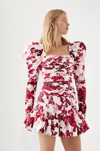 AJE BNWT Marlene Roses Red Long Sleeve Top La Vie Bubble Mini Skirt Set AU 8 US4 - Bild 1 von 9