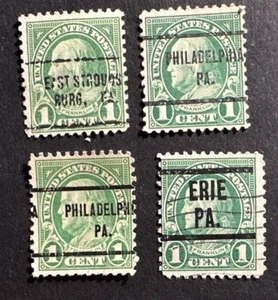 4 - 1922 US Stamps - Scott# 552 Precancels - Used - Pennsylvania. b - Picture 1 of 2