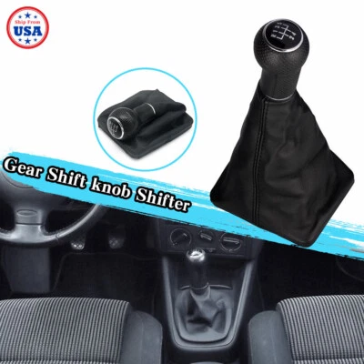 Fit 2002-2012 Volkswagen Jetta 5 Speed Black Gear Shift Knob Kit With Cover - Image 1 of 4