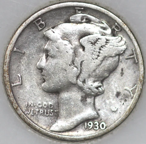 * 1930-P Mercury Dime 90% Silver, Popular Collector Coin As Shown Cover