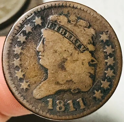 1811 Classic Head Half Cent 1/2C Key Date Ungraded US Copper Coin CC26218 - Image 1 of 4