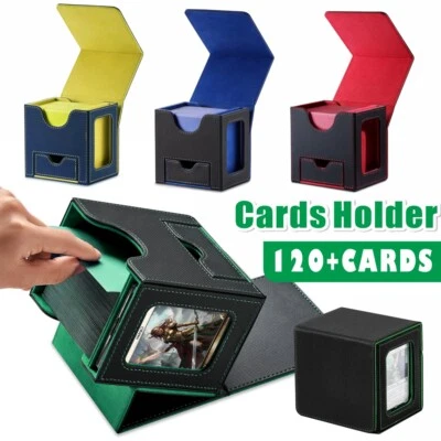 120+ Leather Trading Card Deck Storage Box Game Card Case For Commander Display - Image 1 of 4
