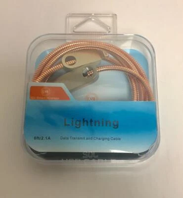 5 Ft.  Metal iPhone  Lightning & Micro USB Cable 2 in 1 Dual Charging Cable - Image 1 of 2