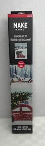 NEW 16x20 Christmas Tree and Red Car Make Market Diamond Art Kit Winter (A6) - Picture 1 of 4