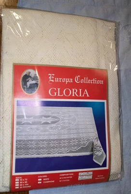 MADE IN SPAIN EUROPA COLLECTION GLORIA LACE TABLECLOTH NEW 52 X 72 " CHAMPAGNE - Image 1 of 4