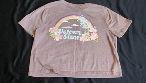 Girls Volcom Stone 14/16 pocket dial Crop Tee Mauve Pink - Picture 1 of 4