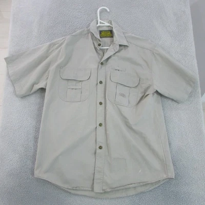 Camisa Trofeo Camel Para Hombre Talla Mediana Beige Aventura Safari Abotonada Foto 1 de 4