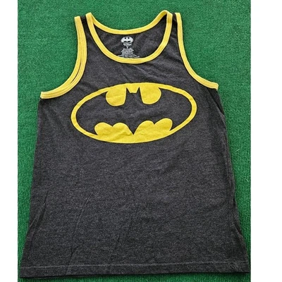 Batman DC Comics Boys Gray Yellow Tank Top Sleeveless Graphic Tee Shirt - Image 1 of 4