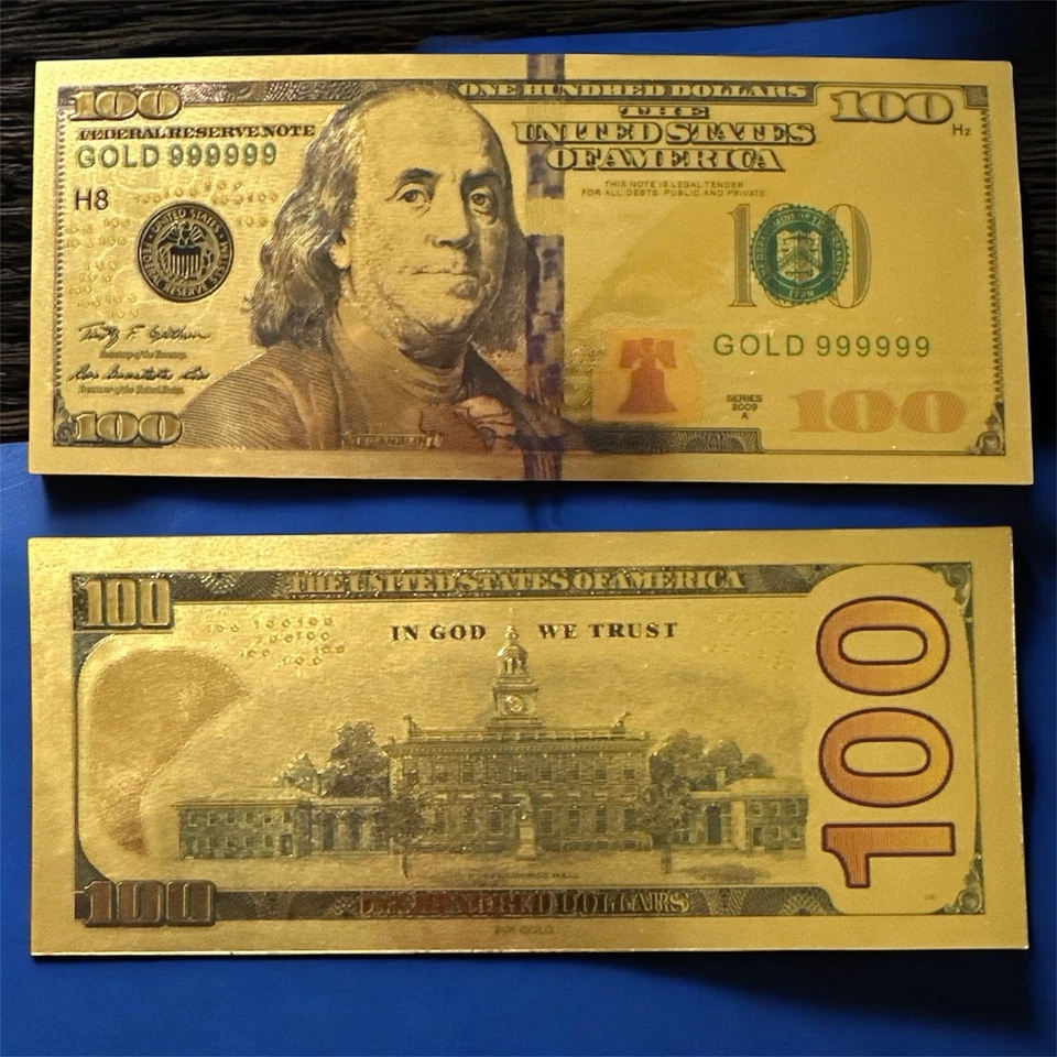 Gold Foil US Banknote 100 Dollar Currency Paper Money collection New version Hot - Image 1 of 1