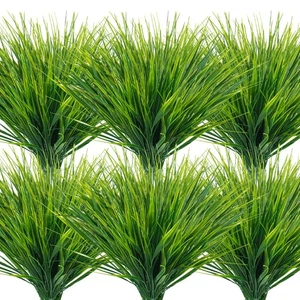 12 Bundles Artificial Grass Plants Outdoor UV Resistant Fake Grass Plants No ... - Bild 1 von 7