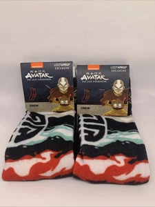 Loot Wear Avatar The Last Airbender Crew Socks Size: 6-12, “2 Pairs” Included - Picture 1 of 5