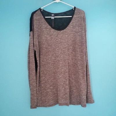 Suéter de manga larga tejido morado y negro Route 66 para mujer talla grande Foto 1 de 4