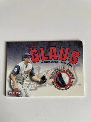 Tarjeta de parche usada Fleer 2001 genuina de béisbol Troy Glaus edición material juego  Foto 1 de 2