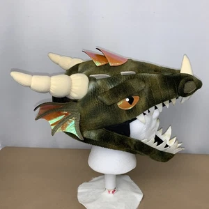 ELOPE Mütze grüner Drache mit Größenverstellung Hörner Zähne Flügel Schuppen Fleece - Bild 1 von 6