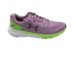 Under Armour Youth Running Shoes 5.5Y Purple Neon Green Mesh Sneakers - Picture 1 of 9