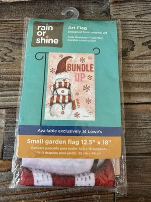 Pequeña bandera de arte de jardín 12,5 x 18 PAQUETE muñeco de nieve menta copos de nieve Foto 1 de 4