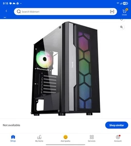 DIYPC G3-BK-ARGB Black Steel / Tempered Glass ATX Mid Tower Computer - Picture 1 of 3