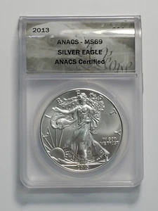 American 2013 Silver Eagle Dollar Coin ANACS Certified MS69 - Picture 1 of 3