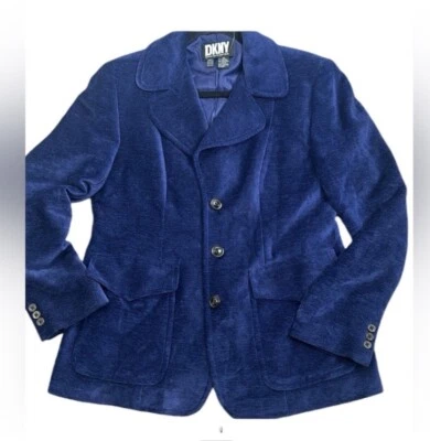 Chaqueta Blazer Dkny Donna Karan Nueva York Azul Pana Talla 10 Lana Algodón Otros Foto 1 de 4