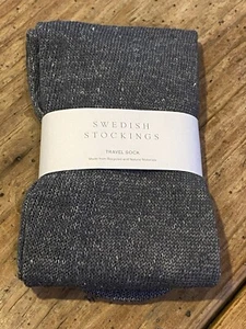 Calcetines de viaje SWEDISH MEDIAS ~ Talla única ~ Mezcla de algodón orgánico gris jaspeado nuevos con etiquetas - Imagen 1 de 5