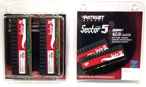 Patriot Sector5 4GB (2x2GB) DIMM PC3-12800 1600MHz DDR3 RAM (PGV34G1600ELK) *NEW - Picture 1 of 1