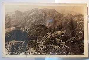 Echtes Foto Postkarte General Highway von Moro Rock Sequoia NP CA E-25 RPPC - Bild 1 von 2