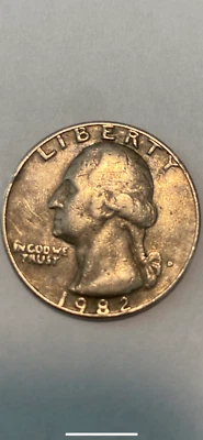1982 washington quarter Filled in D mint mark LIBERTY ON RIM - Image 1 of 2