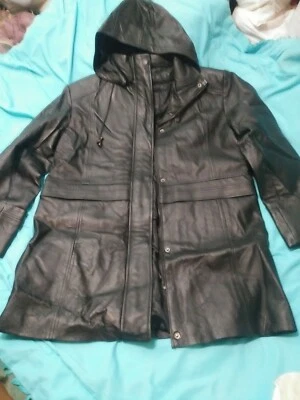 Excelled Leather 3/4 Hooded Lined Coat Jacket NEW - Image 1 of 4