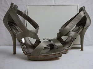 BCBG Max Azria Size 10 M Serena Mushroom Satin Open Toe Heels New Womens Shoes - Picture 1 of 8