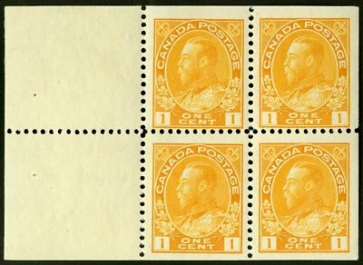 Canada   1911-25  Unitrade # 105a    Mint Lightly Hinged  F/VF  Bkt Pane - Image 1 of 2