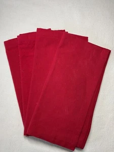 DINNER NAPKINS (4) RED 18 X 18 100% COTTON NEW - Picture 1 of 2