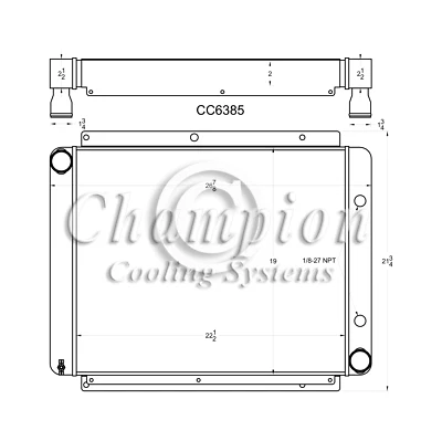 Racing Champion 3 Row All Aluminum Radiator for 1965 - 1985 Avanti II V8 Engine - Image 1 of 4