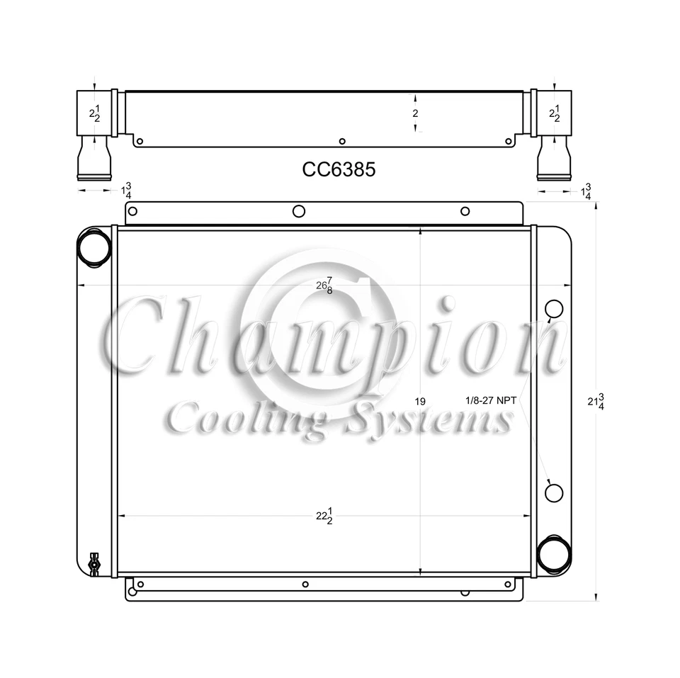 AR Champion 3 Row All Aluminum Radiator for 1965 - 1985 Avanti II V8 Engine - Image 1 of 4