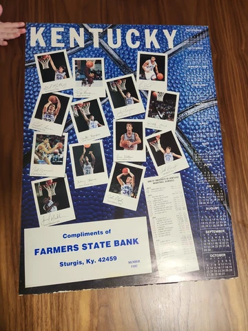 ✅️ Kentucky Wildcats Basketball schedule Poster 1990/91 24"×18" Cover