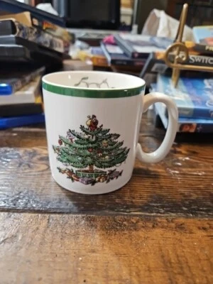 SPODE Christmas Tree Coffee Cocoa Cup Mug Made in England - Image 1 of 4