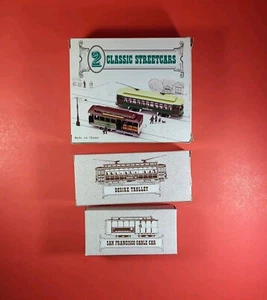 2 Classic Streetcars Ho Scale San Francisco Cable Car & Desire Street Trolley - Picture 1 of 13