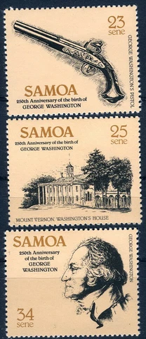 Samoa 1981 250th Anniv Birth George Washington MNH (SC# 587-589) Cover