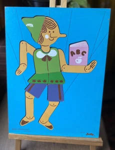 Vintage Judy Instructo Pinocchio Wooden Board Puzzle 11 Pieces 1974 Complete - Picture 1 of 6