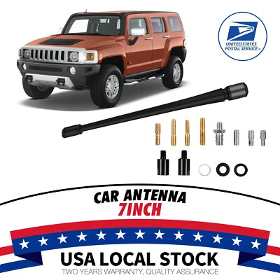 7" Premium Black Rubber AMFM Antenna Mast Replace for: 1988-1999 Chevrolet C1500 - Image 1 of 4