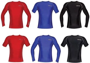 Boys Girls Mens Ladies Rashie Rash Vest Swim Shirts Top Guards Swimwear Clothing - Picture 1 of 11