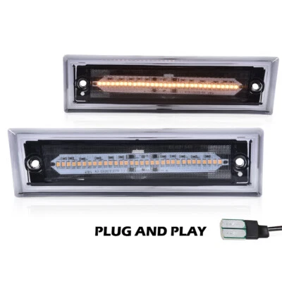 Luces LED delanteras de humo aptas para camioneta GMC Chevy 1981-1991 Foto 1 de 4