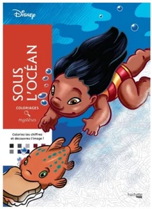 Disney Color by Number Book Training Anti-Stress Creative Gift Kids (French) - Foto 1 di 5