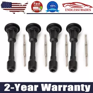 4Pcs Ignition Coil Rubber Boot Spring For Nissan Altima Rogue Sentra Versa - Picture 1 of 14