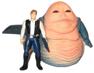STAR WARS 1998 JABBA the HUTT & HAN SOLO w blue gun beasts complete 1997 - Picture 1 of 4