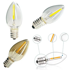 LED Filament Bulb C7 1W Screw E14 E12 Retro Vintage Light Lamp COB 220V 110V - Picture 1 of 16