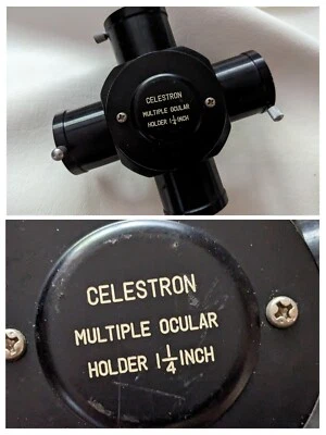 Celestron Multiple 4x Ocular Lens Holder 1.5 Inch Black Metal Unitron Unihex - Image 1 of 4