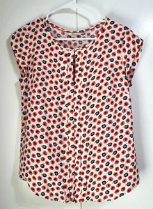 Boden Women's Pleat Front Keyhole Floral Print Blouse SZ 6 Viscose - Picture 1 of 7